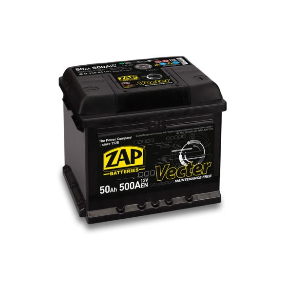 ZAP VECTER 12 V 50 Ah 500 A jobb +