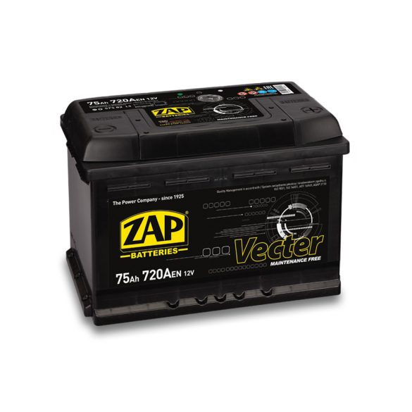 ZAP VECTER 12 V 75 Ah 720 A jobb +