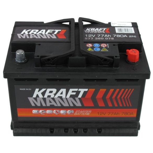 KRAFTMANN 12 V 77 Ah 780 A jobb + (Varta gyártmány)