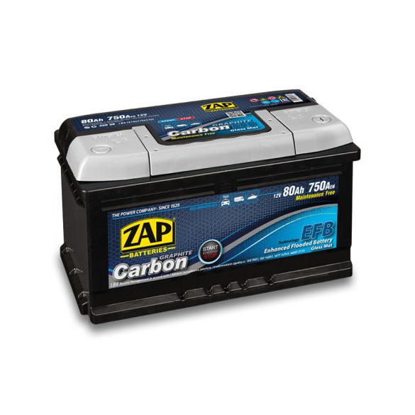 ZAP CARBON EFB 12 V 80 Ah 750 A jobb +