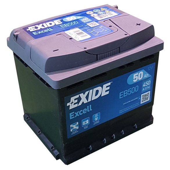 Exide Excell 12 V 50 Ah 450 A jobb +