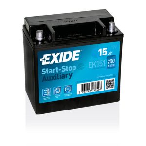 EXIDE AGM START-STOP AUXILIARY 12 V 15 Ah 200 A bal +  (EK151)