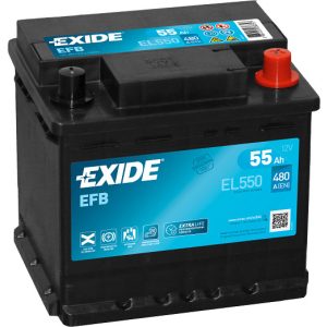 EXIDE EFB 12 V 55 Ah 540 A jobb +