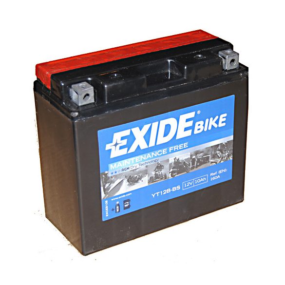 EXIDE BIKE AGM ET12B-BS (YT12B-BS)12 V 10 Ah 160 A  bal +