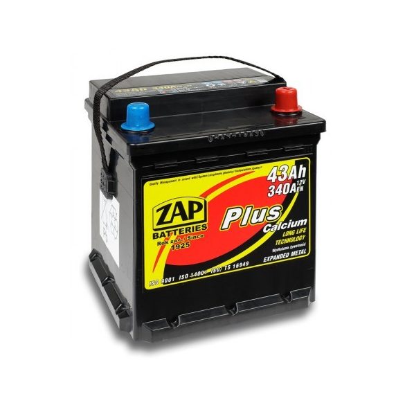 Zap Plus 12 V 43 Ah 340 A  Punto jobb+